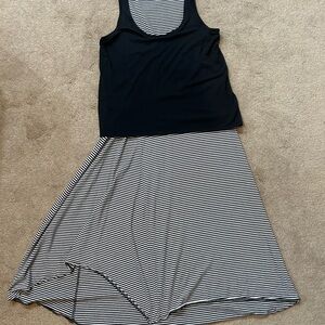 Lilla P Black and White Striped Dress